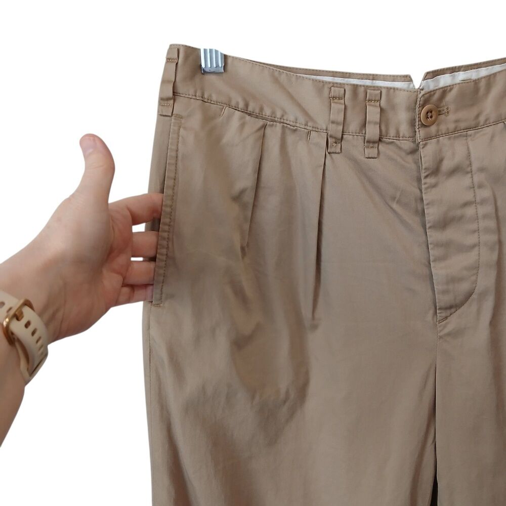 Ralph Lauren Size 4 Lightweight Beige Tan Khaki Chino Pants Pleated Button Fly - Picture 3 of 10